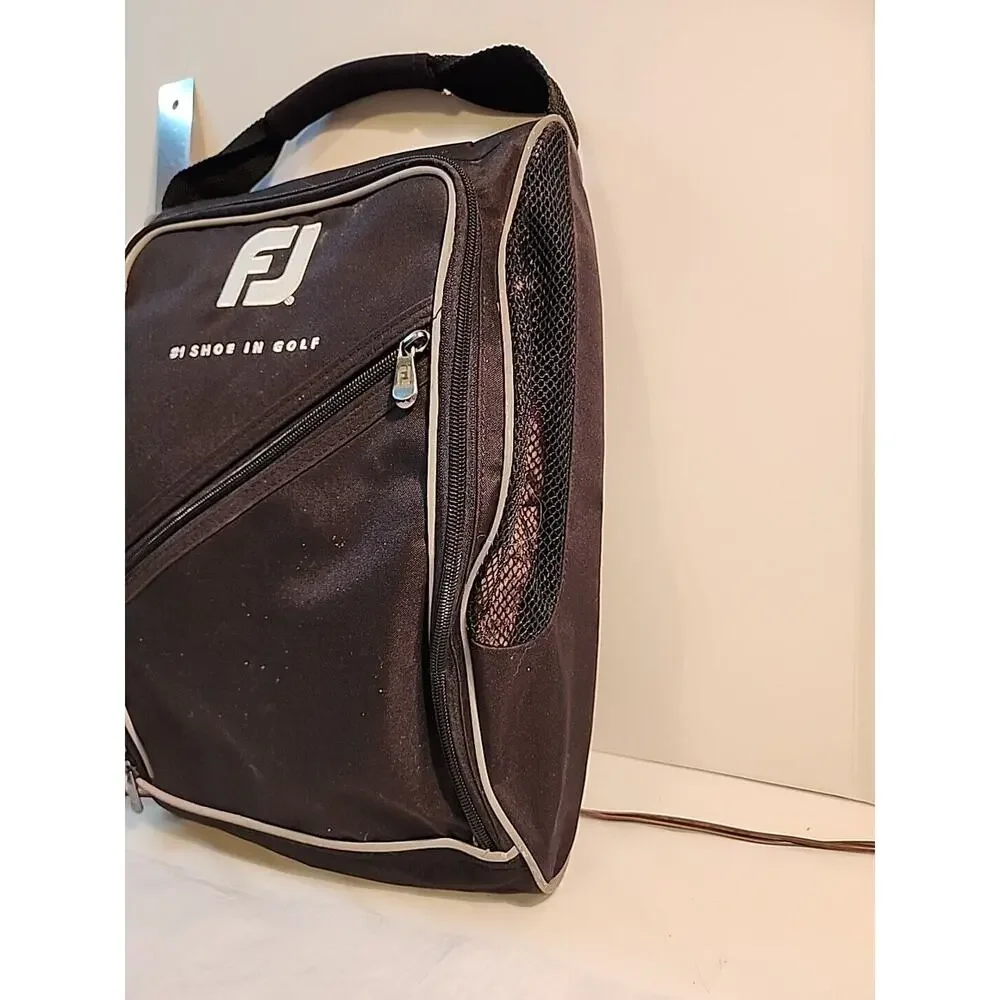 FootJoy Deluxe Shoe Bag Black Zipper Breathable Vented 15